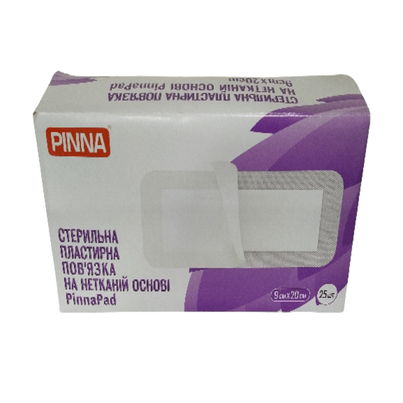 Стерильна пластирна пов'язка на нетканій основі PinaPad 9см х 20см